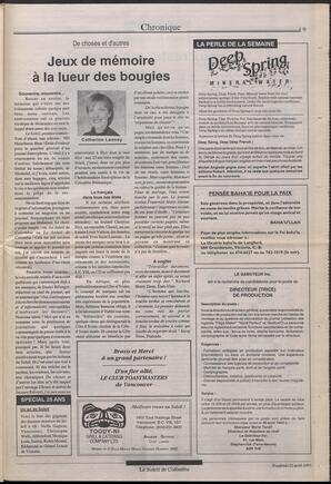 Le Soleil de Colombie, April 23, 1993, page 19