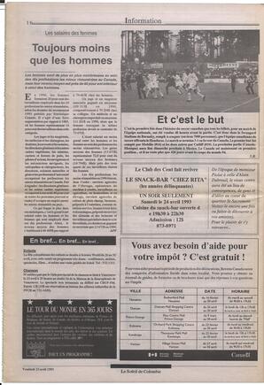 Le Soleil de Colombie, April 23, 1993, page 16
