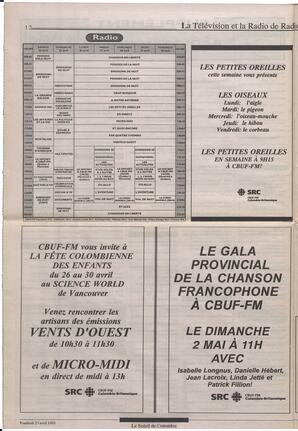 Le Soleil de Colombie, April 23, 1993, page 12
