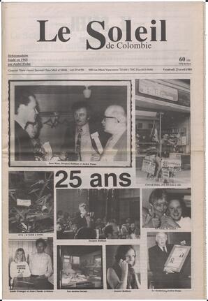 Le Soleil de Colombie, April 23, 1993, page 1