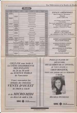 Le Soleil de Colombie, April 16, 1993, page 8