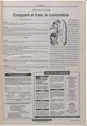 Le Soleil de Colombie, April 16, 1993, page 15