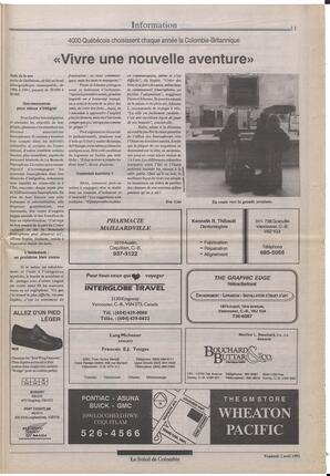 Le Soleil de Colombie, April 2, 1993, page 9