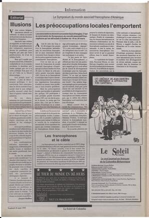 Le Soleil de Colombie, March 26, 1993, page 2