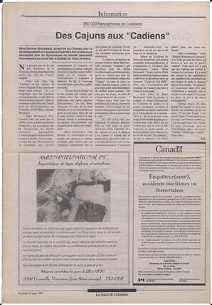 Le Soleil de Colombie, March 26, 1993, page 16