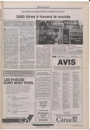 Le Soleil de Colombie, March 26, 1993, page 11