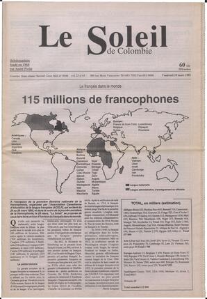 Le Soleil de Colombie, March 19, 1993, page 1