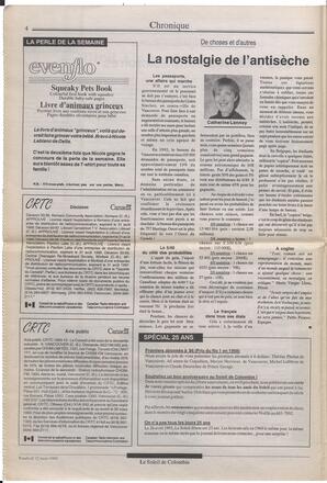 Le Soleil de Colombie, March 12, 1993, page 4
