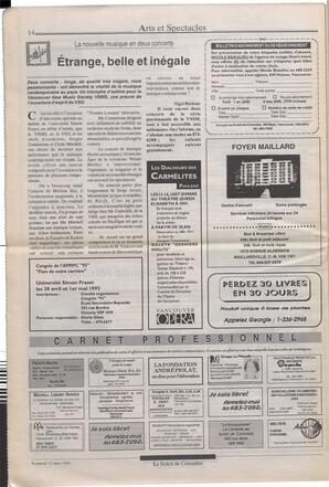 Le Soleil de Colombie, March 12, 1993, page 14