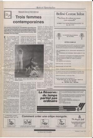 Le Soleil de Colombie, March 12, 1993, page 11