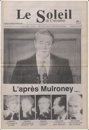Le Soleil de Colombie, March 5, 1993, page 1