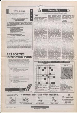 Le Soleil de Colombie, February 19, 1993, page 12