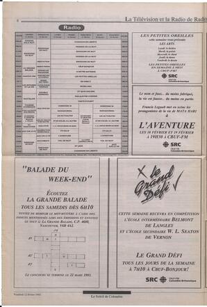 Le Soleil de Colombie, February 12, 1993, page 8