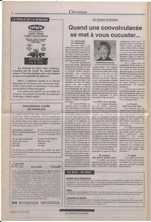 Le Soleil de Colombie, February 12, 1993, page 6