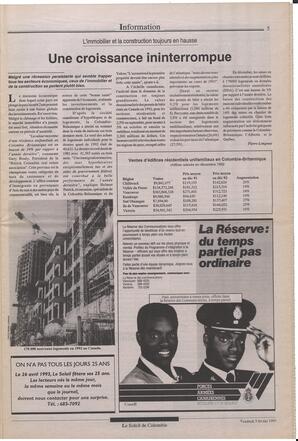 Le Soleil de Colombie, February 5, 1993, page 5