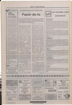 Le Soleil de Colombie, January 29, 1993, page 14