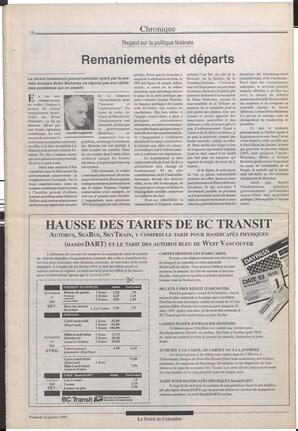 Le Soleil de Colombie, January 22, 1993, page 16