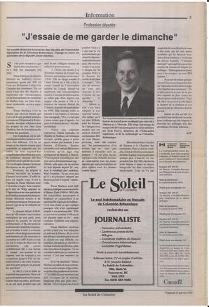 Le Soleil de Colombie, January 15, 1993, page 3