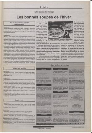 Le Soleil de Colombie, January 15, 1993, page 15