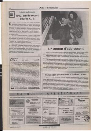 Le Soleil de Colombie, January 15, 1993, page 14