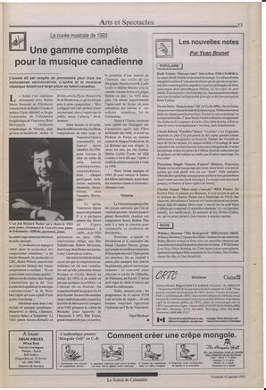 Le Soleil de Colombie, January 15, 1993, page 13