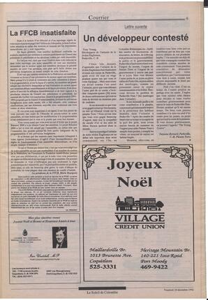 Le Soleil de Colombie, December 18, 1992, page 9