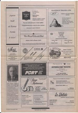Le Soleil de Colombie, December 18, 1992, page 8