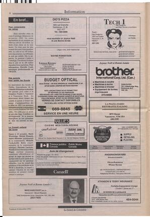Le Soleil de Colombie, December 18, 1992, page 6