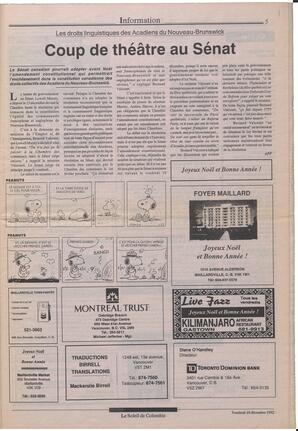 Le Soleil de Colombie, December 18, 1992, page 5