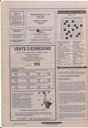 Le Soleil de Colombie, December 18, 1992, page 15