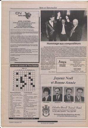 Le Soleil de Colombie, December 11, 1992, page 15