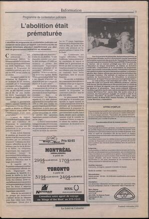 Le Soleil de Colombie, December 4, 1992, page 5