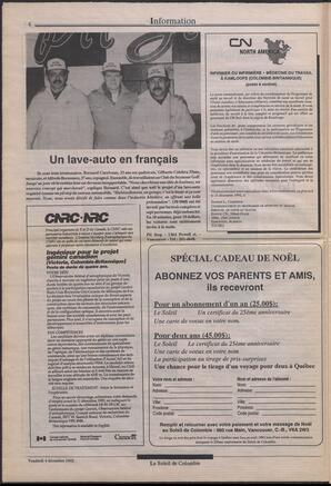 Le Soleil de Colombie, December 4, 1992, page 4