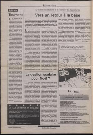 Le Soleil de Colombie, December 4, 1992, page 2