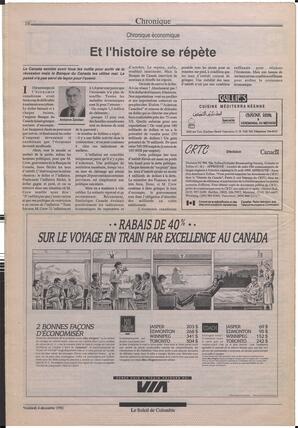 Le Soleil de Colombie, December 4, 1992, page 15