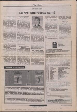 Le Soleil de Colombie, November 27, 1992, page 5