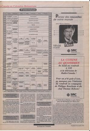 Le Soleil de Colombie, November 20, 1992, page 9