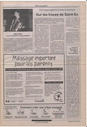 Le Soleil de Colombie, November 20, 1992, page 5