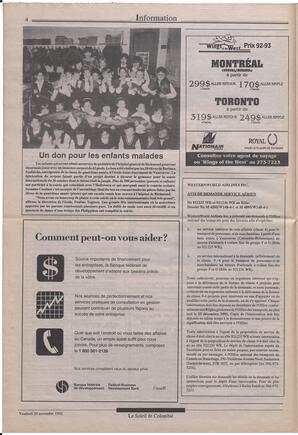 Le Soleil de Colombie, November 20, 1992, page 4