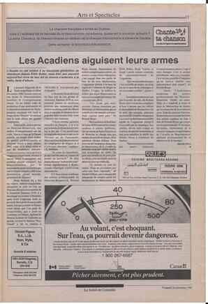 Le Soleil de Colombie, November 20, 1992, page 11