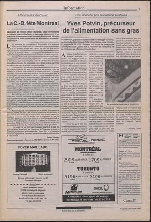 Le Soleil de Colombie, November 6, 1992, page 3