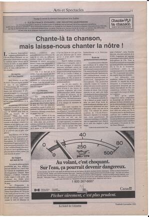Le Soleil de Colombie, November 6, 1992, page 11