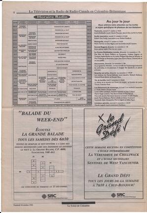 Le Soleil de Colombie, October 30, 1992, page 8