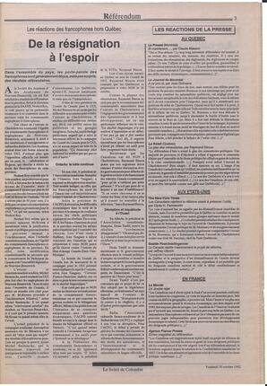 Le Soleil de Colombie, October 30, 1992, page 3