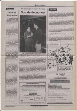 Le Soleil de Colombie, October 30, 1992, page 2