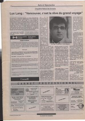 Le Soleil de Colombie, October 30, 1992, page 17