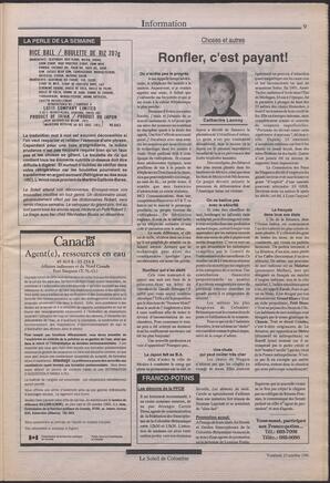 Le Soleil de Colombie, October 23, 1992, page 9