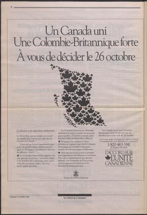 Le Soleil de Colombie, October 23, 1992, page 8