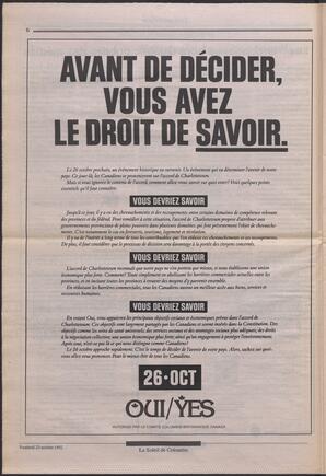Le Soleil de Colombie, October 23, 1992, page 6