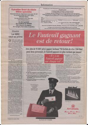 Le Soleil de Colombie, October 23, 1992, page 24